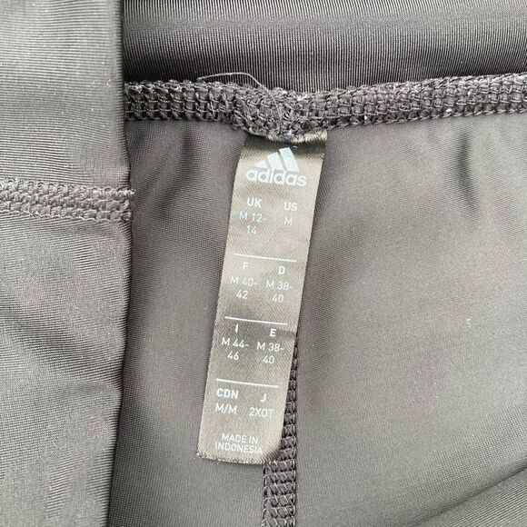 Adidas Black Leggings Activewear Performance Tight Mesh Cut Outs Women’s Medium - Picture 3 of 10